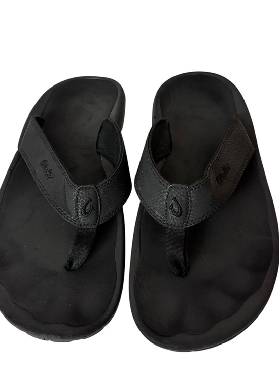 OluKai Mens Thong Sandals Black Size US 12 M EU 45